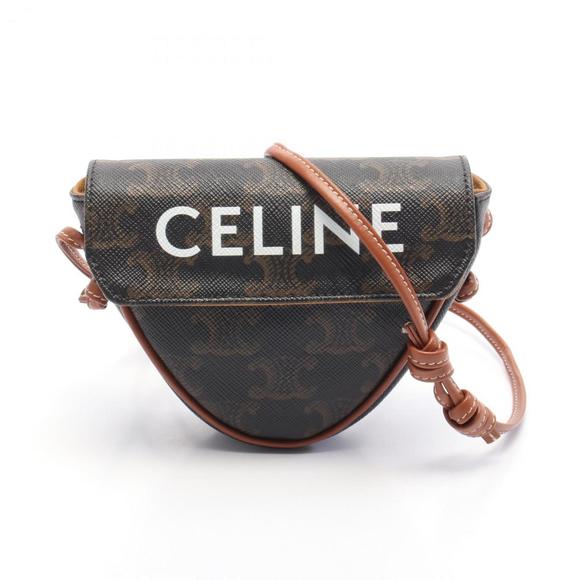 CELINE Brown Leather Shoulder Bag - Picture 1 of 6